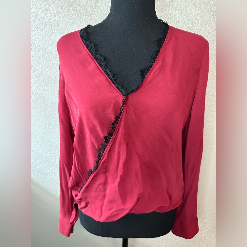 L’agence Small Red Blouse 100% Silk